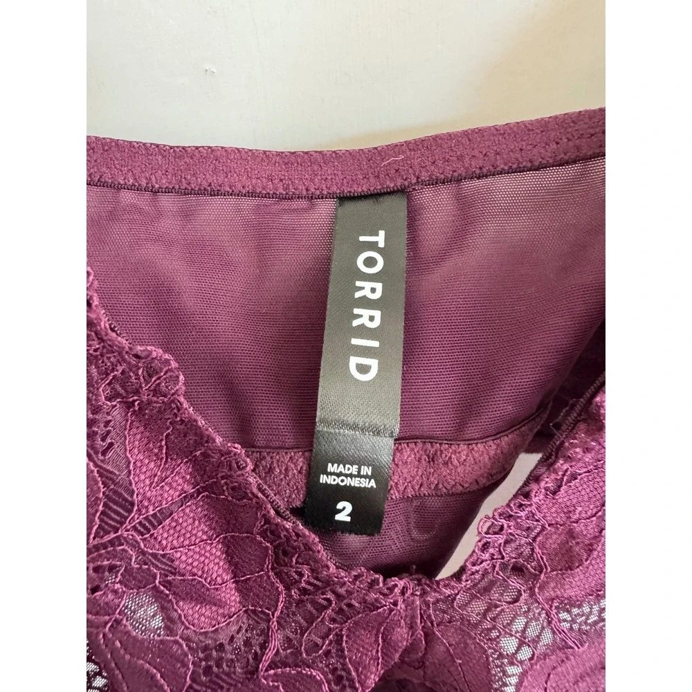 Torrid burgundy purple lace bralette size 2 (2x or 18/20)